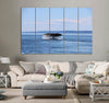 Whale's Tail under Blue Sky Canvas Print