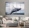 Black and White Whale Canvas Print