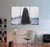 Black Whale in Ocean Canvas Print