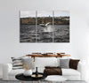 Whale Splashing in Sea Canvas Print