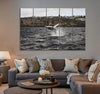 Whale Splashing in Sea Canvas Print