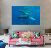 Whales Swimming in the Water Canvas Print