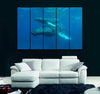 Whales Swimming in the Water Canvas Print