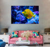 Yellow and Purple Fishes Canvas Print