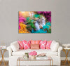 Waterfall & Colorful Leaves Canvas Print