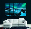 Waterfall in Northern Lights Canvas Print