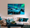 Waterfall in Northern Lights Canvas Print