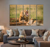 Big Lion Laying on The Ground Canvas Print