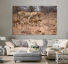 Female Lion with Her Cubs Canvas Print