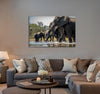 Elephants Drinking Water Canvas Print