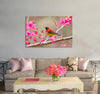 Bird on Pink Flower Canvas Print