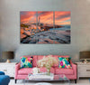 A Fiery Sky over The Lighthouse Canvas Print