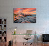 A Fiery Sky over The Lighthouse Canvas Print