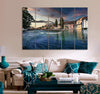 River Flows out the Lake Canvas Print