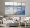 Ocean Waves under White Sky Canvas Print