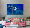 Blue and Red Fish Canvas Print