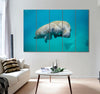 Mother Manatee and Calf Canvas Print