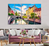 Сityscape View on River Canal Canvas Print