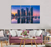 Beach with Yacht Pier Canvas Print