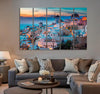 Lights over Village Canvas Print