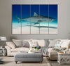 White Shark Swimming Canvas Print