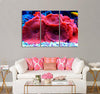 Red Mushroom Coral Canvas Print