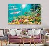 Dolphins and Coral Reef Canvas Print